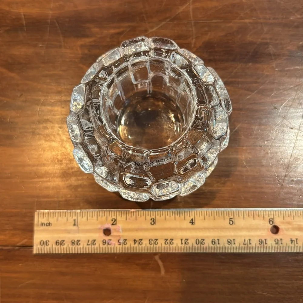 NEW IN BOX Kosta Boda Igloo Crystal Candle Holder Tea Light Sweden Clear NEW NIB